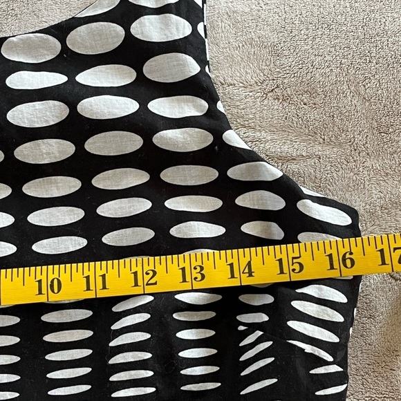 Talbots Geo Black and White Polkadot Fit and Flare Dress Size 6P Pin Up Retro - Picture 10 of 12